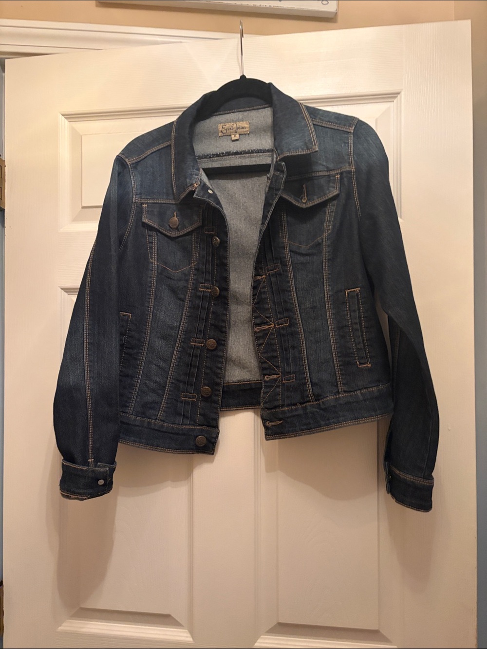 Earl Jeans Dark Blue Denim Jacket with Contrast Stitching